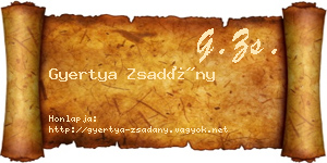 Gyertya Zsadány névjegykártya