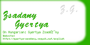zsadany gyertya business card